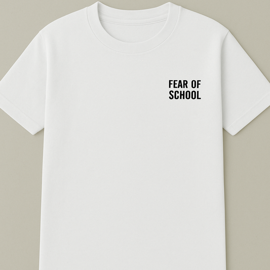 Fear of School plane white tee